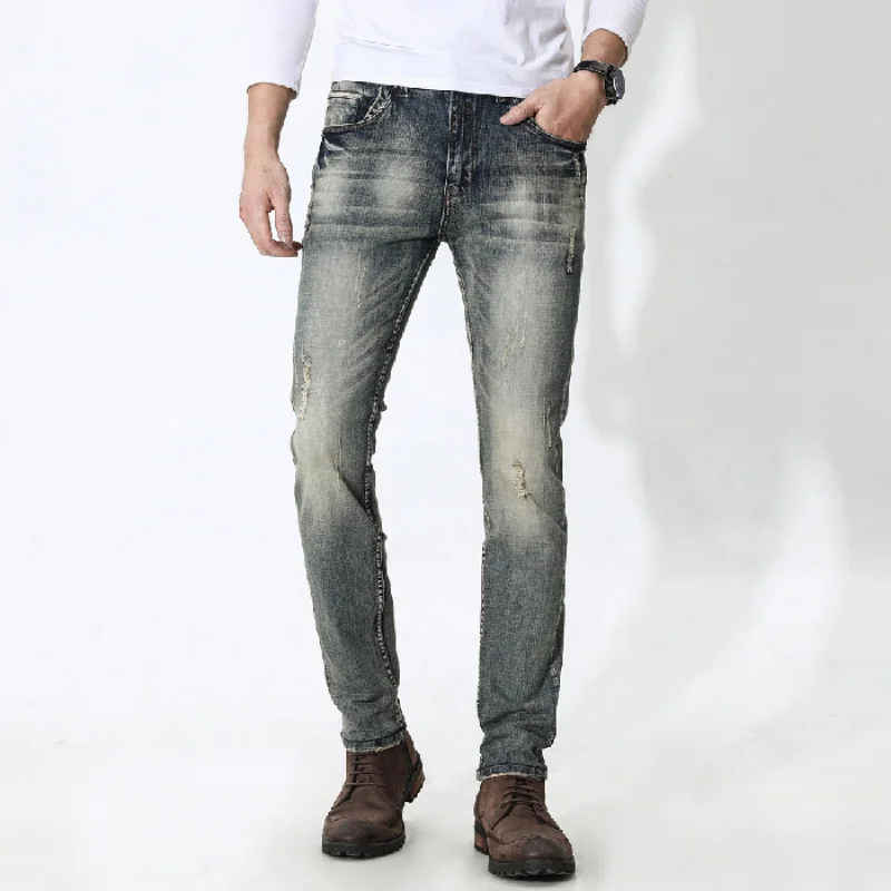 JXN811 European stretch jeans men's slimming ragged trousers mid-waist washed and whitened electric trousers
JXN811 European stretch jeans men's slimming ragged trousers mid-waist washed and whitened electric trousers
