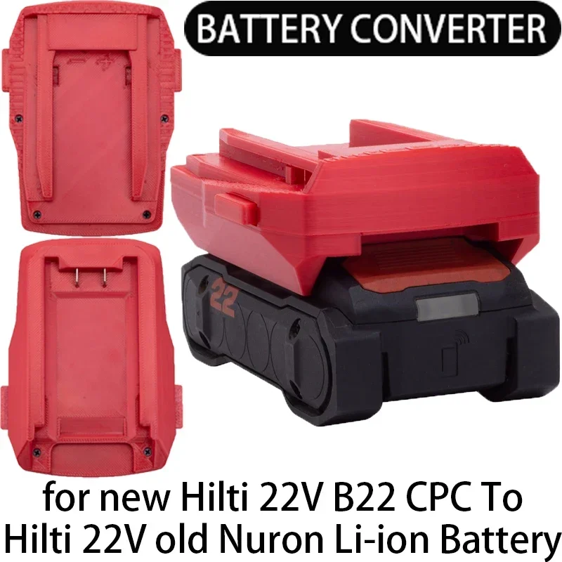 Adapter/Converter for old Hilti 22V B22 CPC Li-ion Tool To new Hilti 22V Nuron Li-ion Battery Adapter Power Tool Accessory
Adapter/Converter for old Hilti 22V B22 CPC Li-ion Tool To new Hilti 22V Nuron Li-ion Battery Adapter Power Tool Accessory