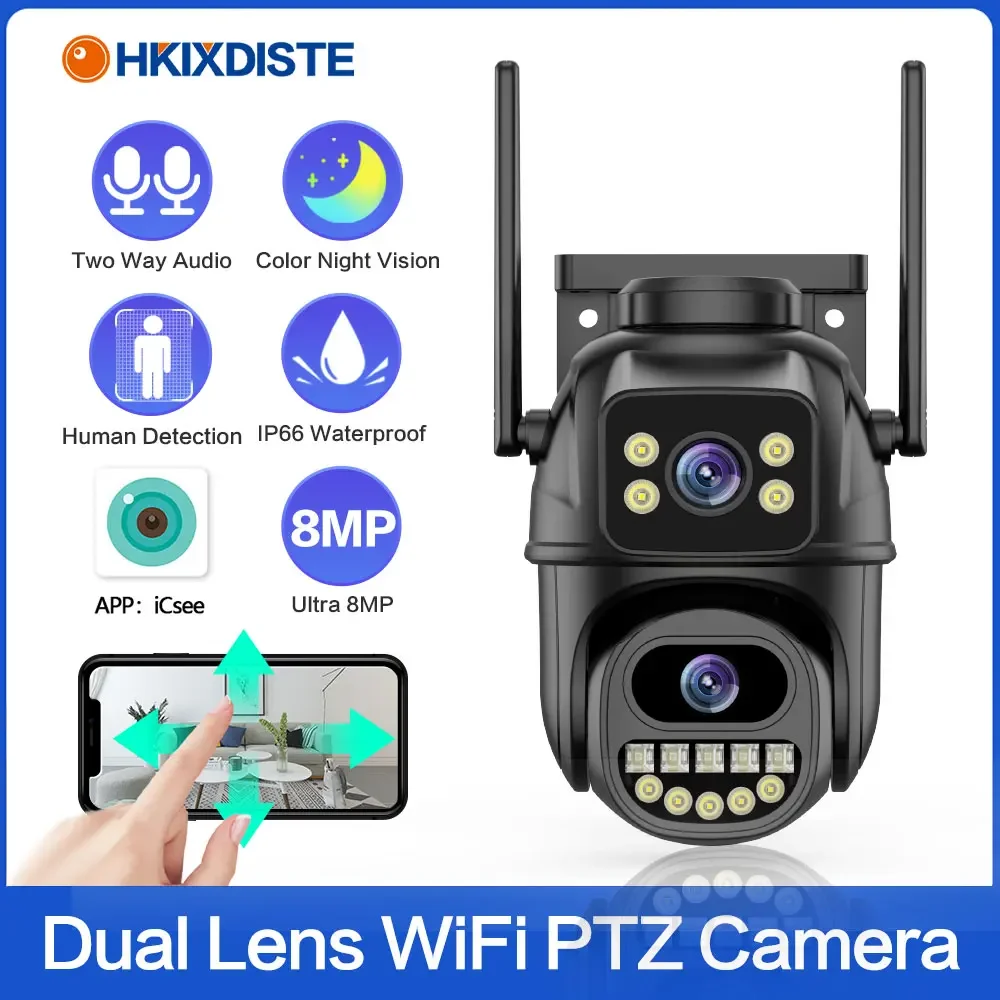 ICSEE 4K Dual Lens Wifi IP Camera Outdoor Auto Tracking PTZ Wireless CCTV Security Surveillance Camera System Color Night Vision
ICSEE 4K Dual Lens Wifi IP Camera Outdoor Auto Tracking PTZ Wireless CCTV Security Surveillance Camera System Color Night Vision