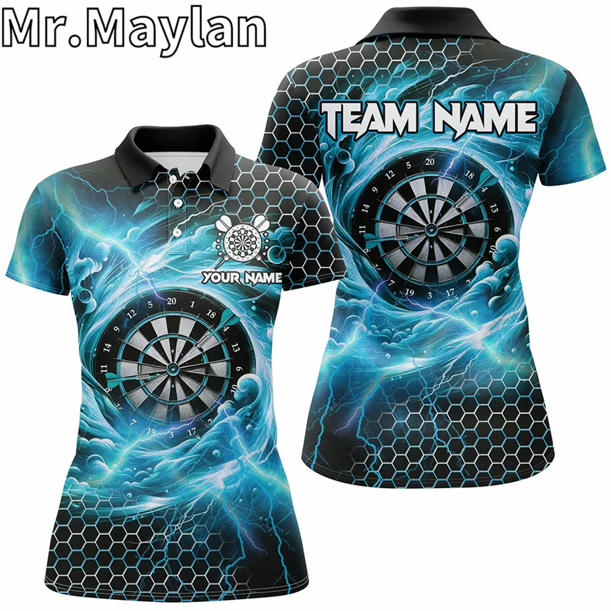 Funny Blue 3D Dartboard Storm Thunder Custom Darts Polo Shirts For Women Team League Darts Jerseys For Female Gift For Ladies
Funny Blue 3D Dartboard Storm Thunder Custom Darts Polo Shirts For Women Team League Darts Jerseys For Female Gift For Ladies