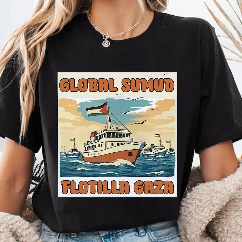 GLOBAL SUMUD FLOTILLA GAZA Unisex Printed T-Shirt Crew Neck Short Sleeve Cotton Top All Seasons Fashion Casual Soft
GLOBAL SUMUD FLOTILLA GAZA Unisex Printed T-Shirt Crew Neck Short Sleeve Cotton Top All Seasons Fashion Casual Soft
