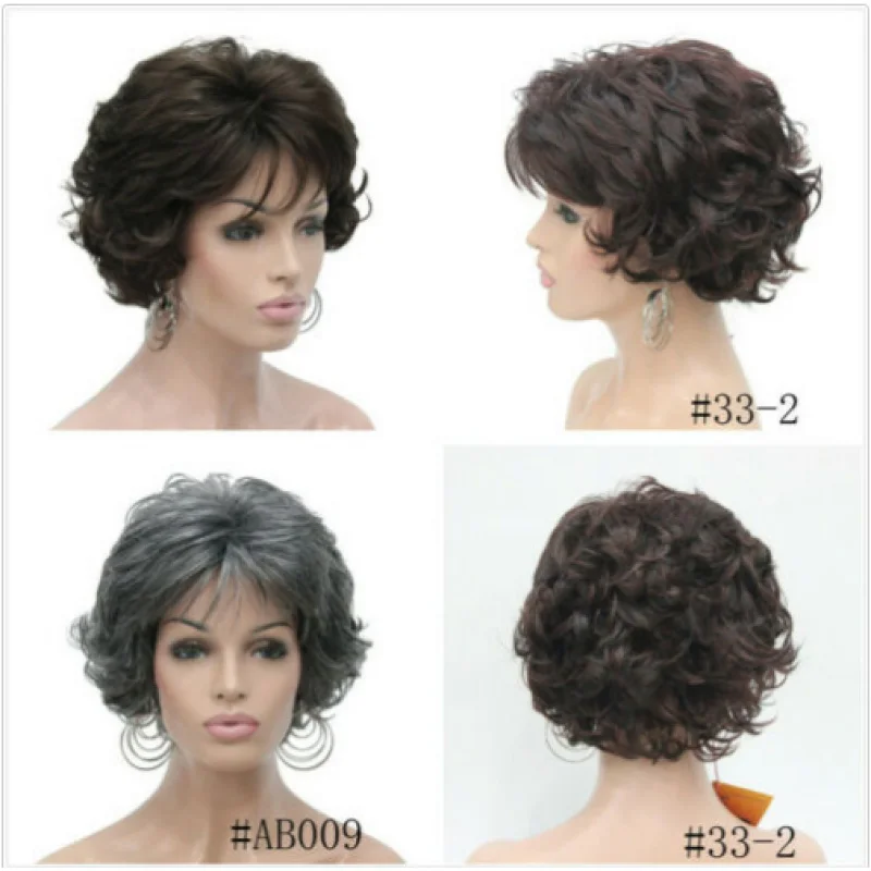 Ladies Short Curly Synthetic Women Black Gray Hair Party Wig
Ladies Short Curly Synthetic Women Black Gray Hair Party Wig