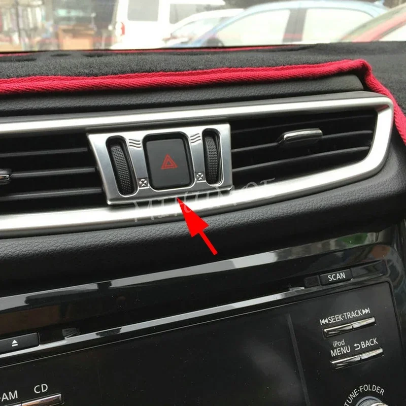 For Rogue Sport Qashqai X-Trail Murano Matte Chrome Interior Dashboard Air Vent Warning Light Switch Cover Trims
For Rogue Sport Qashqai X-Trail Murano Matte Chrome Interior Dashboard Air Vent Warning Light Switch Cover Trims