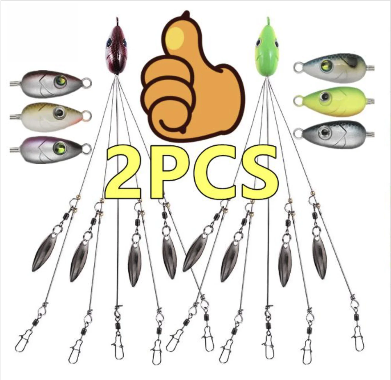 2/1PC Newest Umbrella Fishing lure Rig 5 Arms Alabama Rig Head Swimming Bait Bass Fishing Group Lure Snap Swivel Spinner , 18g
2/1PC Newest Umbrella Fishing lure Rig 5 Arms Alabama Rig Head Swimming Bait Bass Fishing Group Lure Snap Swivel Spinner , 18g