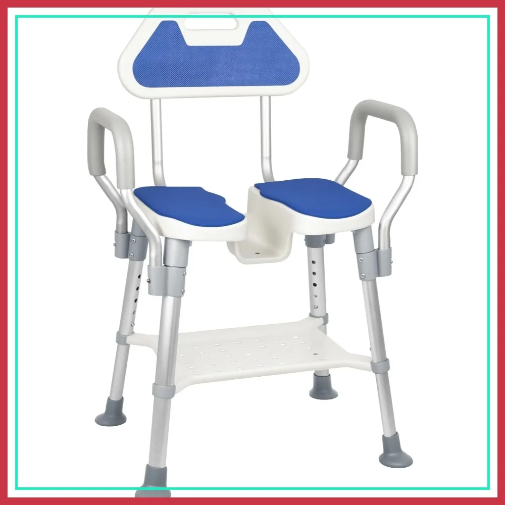 Heavy Duty Shower Chair with Arms and Back, 300Lbs Capacity, Height Adjustable U-Shaped Seat for Elderly and Disabled
Heavy Duty Shower Chair with Arms and Back, 300Lbs Capacity, Height Adjustable U-Shaped Seat for Elderly and Disabled