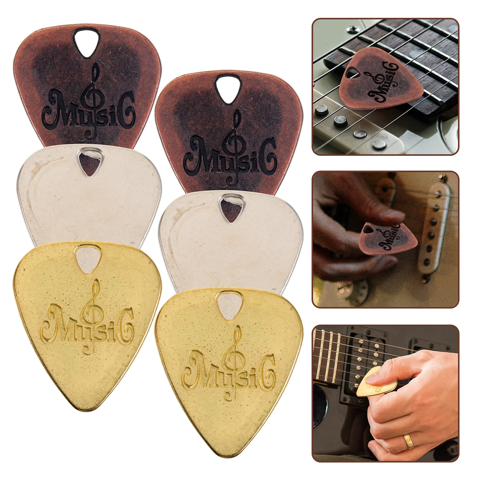 6 Pcs Guitar Picks for Acoustic Metal Stringed Instrument Parts Key Chain Electric Plectrum
6 Pcs Guitar Picks for Acoustic Metal Stringed Instrument Parts Key Chain Electric Plectrum