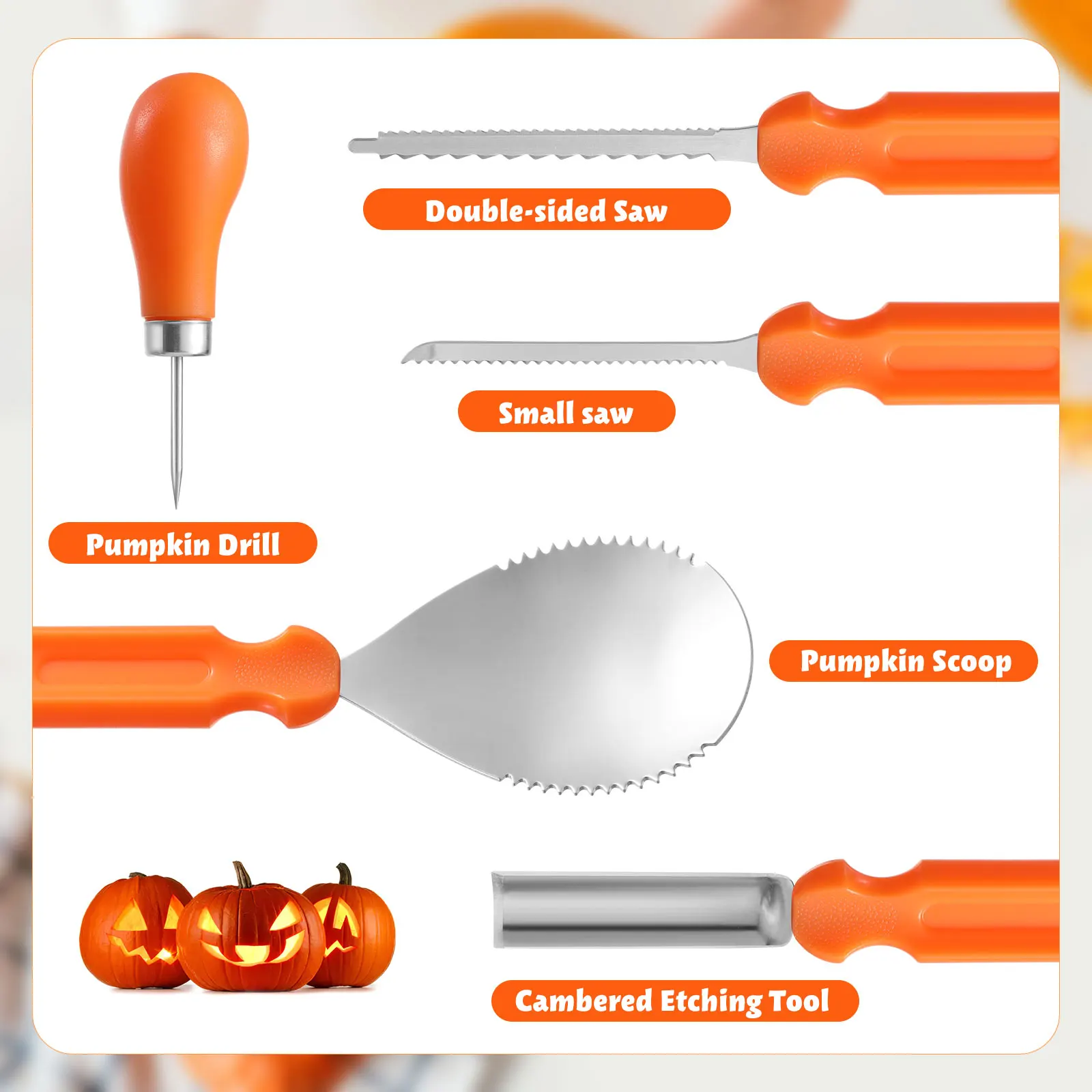 5 Pcs Carving Tools Stainless Steel Kit Halloween Decorations Saw Drill Family Fun Carving Tools For Pumpkins Lantern Craft
5 Pcs Carving Tools Stainless Steel Kit Halloween Decorations Saw Drill Family Fun Carving Tools For Pumpkins Lantern Craft