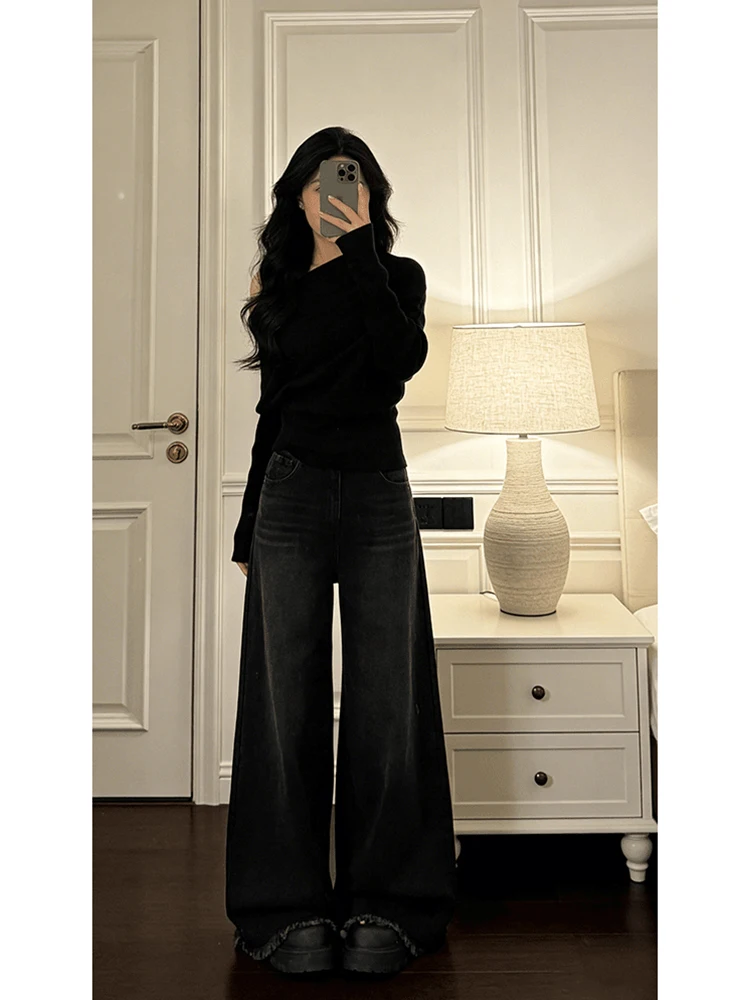 Bla-oulder Long-Sve Knitted Sweater Women's Autumn Winter New Sle Slimming ort Base irt Ele Loose Fit
Bla-oulder Long-Sve Knitted Sweater Women's Autumn Winter New Sle Slimming ort Base irt Ele Loose Fit