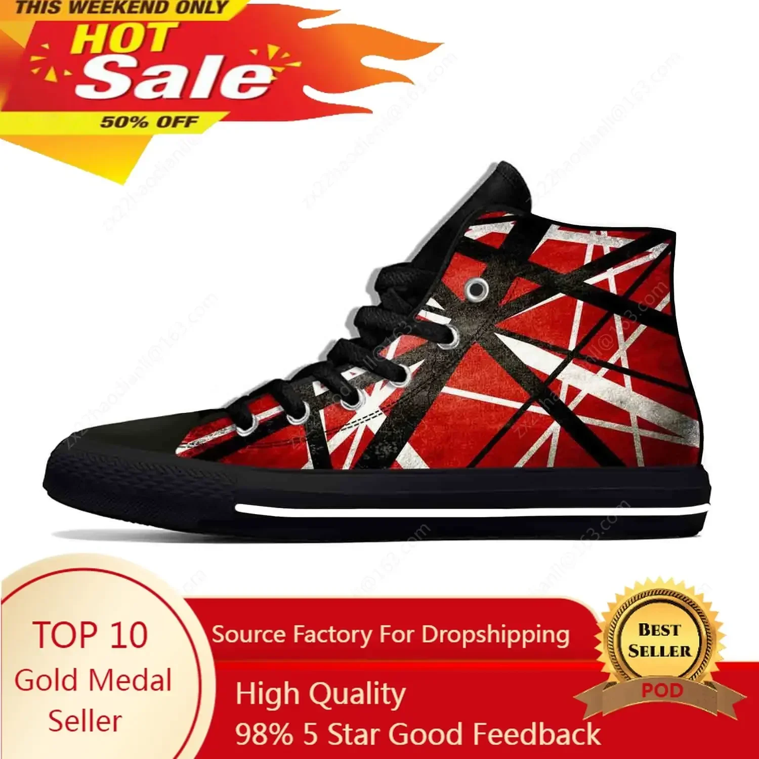 Hot EVH 5150 Stripes Guitar Metal Rock Music Band Breathable Lightweight High Top Casual Cloth Shoes 3D Print Men Women Sneakers
Hot EVH 5150 Stripes Guitar Metal Rock Music Band Breathable Lightweight High Top Casual Cloth Shoes 3D Print Men Women Sneakers