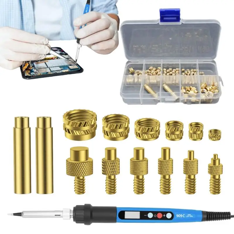 Heat Set Inserts Screw Inserts Set Precision Multifunctional Soldering Tips Kit For Industry Home Commercial Repair
Heat Set Inserts Screw Inserts Set Precision Multifunctional Soldering Tips Kit For Industry Home Commercial Repair