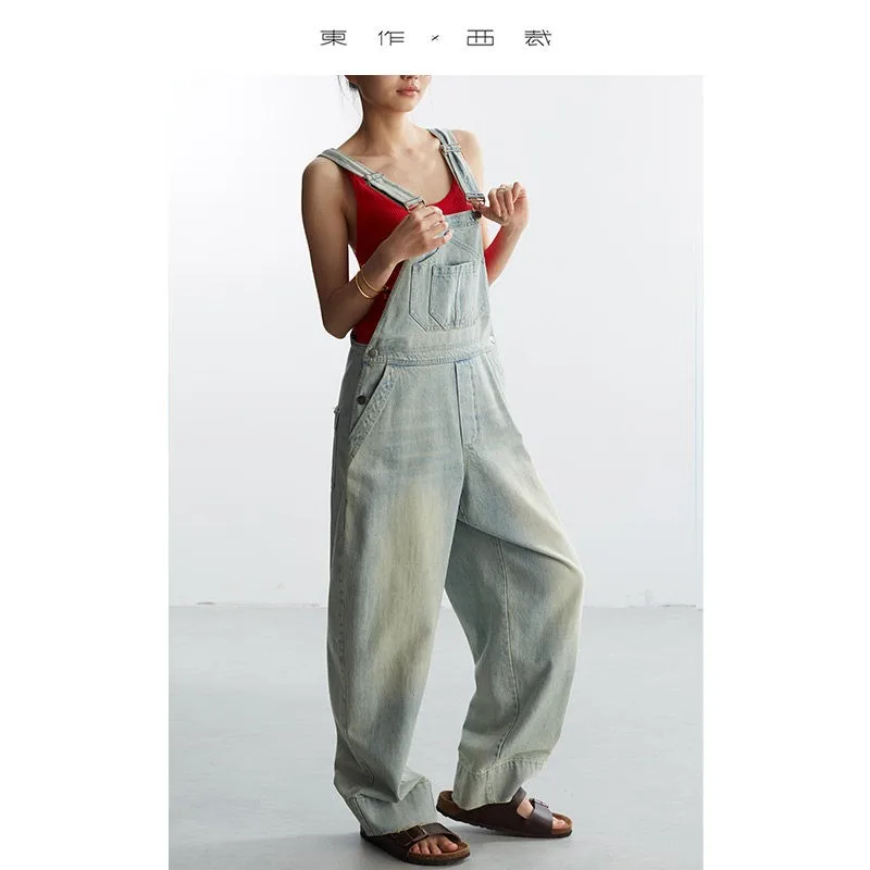 Age-Reducing, Laid-Back Style~ Women's Washed Light Blue Denim Overalls, Versatile Slim-Fit Straight-Leg Jumpsuit
Age-Reducing, Laid-Back Style~ Women's Washed Light Blue Denim Overalls, Versatile Slim-Fit Straight-Leg Jumpsuit