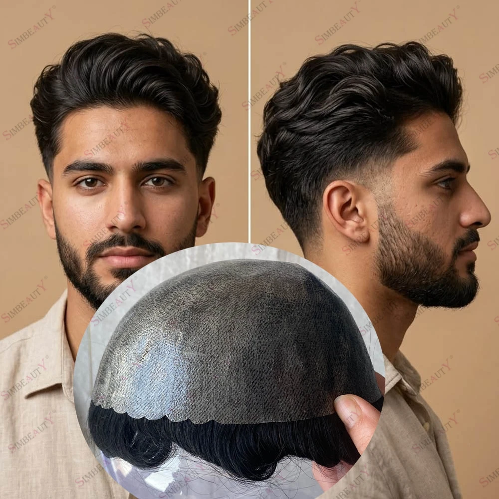 Natural Hairline Indian Black Human Hair Durable PU Base 0.12mm Injection Grey Salt&Pepper Scallop Frontline Men's Wigs Protese
Natural Hairline Indian Black Human Hair Durable PU Base 0.12mm Injection Grey Salt&Pepper Scallop Frontline Men's Wigs Protese