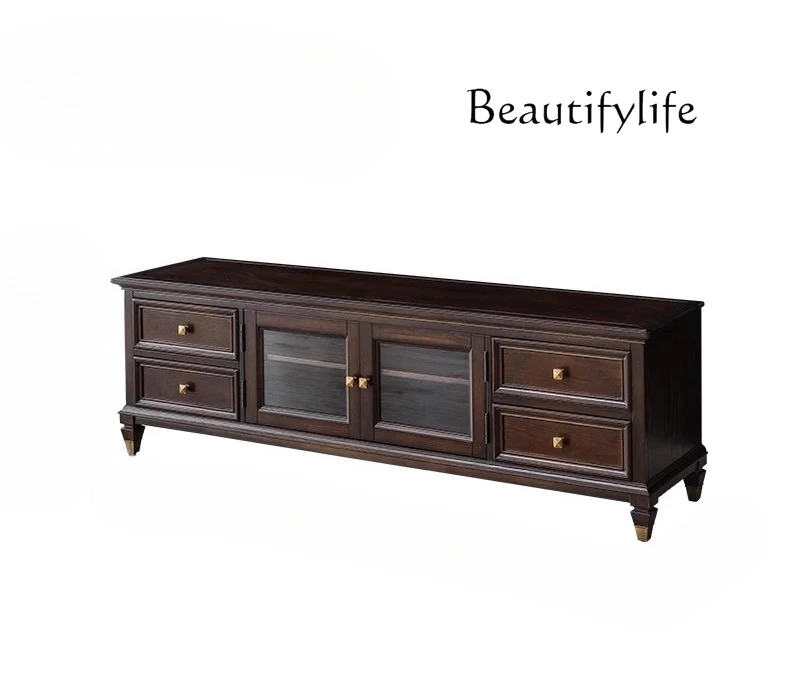 American light luxury all solid wood TV cabinet coffee table combination small apartment walnut simple living room home
American light luxury all solid wood TV cabinet coffee table combination small apartment walnut simple living room home