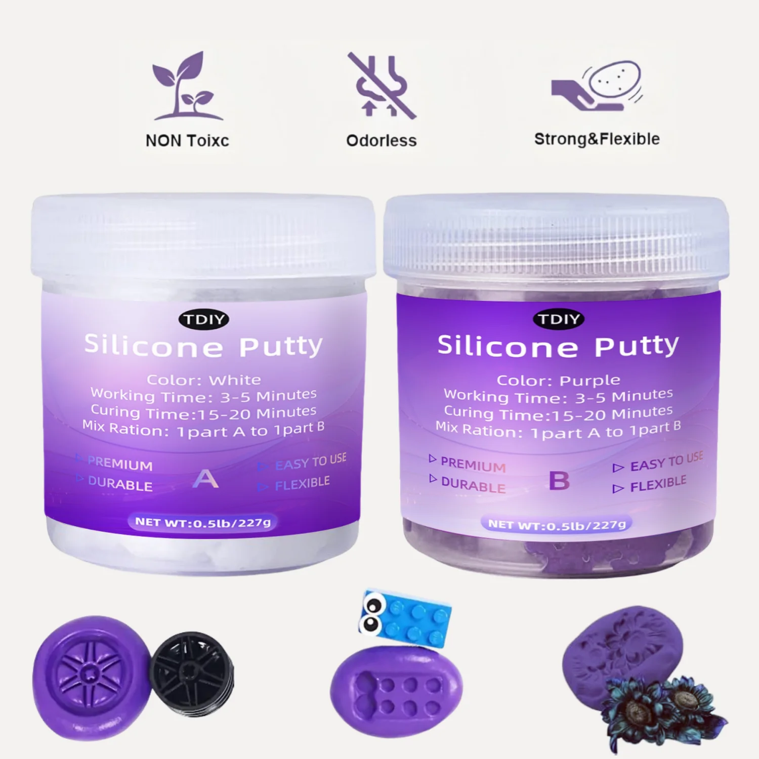 1:1 Mixing Ratio Non-Toxic Silicone Putty, Strong Flexible Silicone Mold Making Kit for Reusable Silicone Molds, Resin Molds
1:1 Mixing Ratio Non-Toxic Silicone Putty, Strong Flexible Silicone Mold Making Kit for Reusable Silicone Molds, Resin Molds