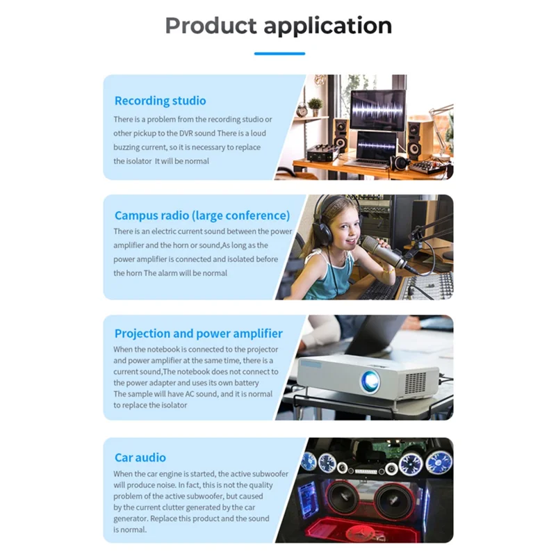 Ground Loop Noise Isolator Audio Isolator Noise Humming Buzzing Filter RCA Noise Suppressor Isolator Audio for PC
Ground Loop Noise Isolator Audio Isolator Noise Humming Buzzing Filter RCA Noise Suppressor Isolator Audio for PC