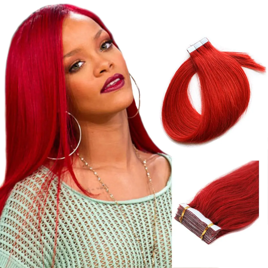 Ombre 100% Human Hair Tap In Extensions 12-26 Inch #1B/613 #2/27 #4/30 Red Blonde Mix Colors Seamless Gradient Wefts
Ombre 100% Human Hair Tap In Extensions 12-26 Inch #1B/613 #2/27 #4/30 Red Blonde Mix Colors Seamless Gradient Wefts