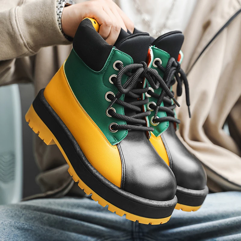 Winter New Fashion Men's Winter Boots Height-increasing Platform Work Boots Men Street Work Boots for Men botines para hombre
Winter New Fashion Men's Winter Boots Height-increasing Platform Work Boots Men Street Work Boots for Men botines para hombre