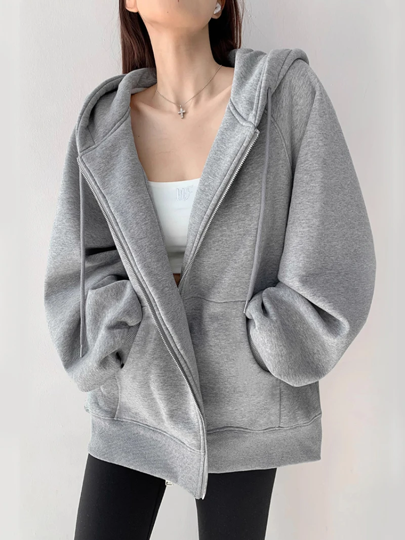 Women's early autumn hoodie jacket, 2025 spring and autumn new style, hooded cardigan, thin, loose, casual, sports, fleece-lined
Women's early autumn hoodie jacket, 2025 spring and autumn new style, hooded cardigan, thin, loose, casual, sports, fleece-lined