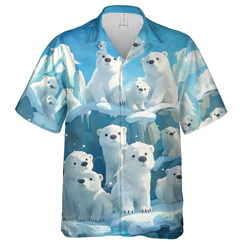 Cute Polar Bear 3D Printed Shirts For Men Clothes Lovely Animal Short Sleeve Blouses Bear Lovers Birthday Present Lapel Blouse
Cute Polar Bear 3D Printed Shirts For Men Clothes Lovely Animal Short Sleeve Blouses Bear Lovers Birthday Present Lapel Blouse