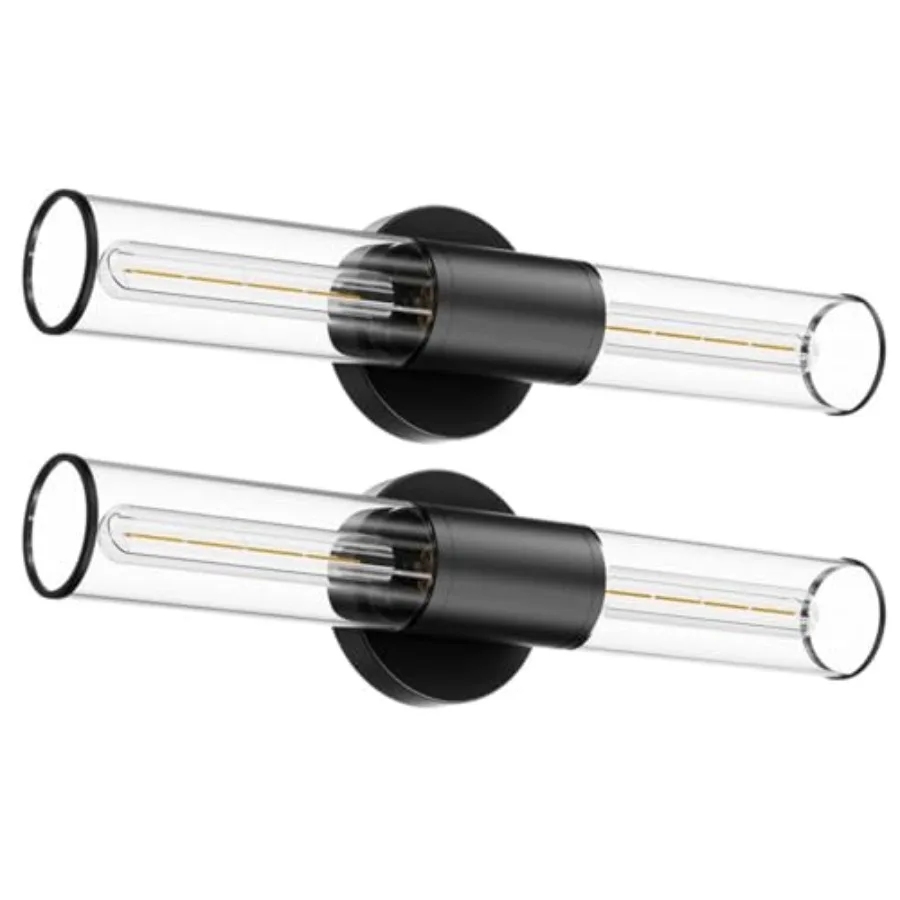 Bathroom Vanity Light Fixture 2-Light Black Wall Sconce Lighting Fixture with Clear Glass Indoor E26 Socket Wall Lamp for Mirro
Bathroom Vanity Light Fixture 2-Light Black Wall Sconce Lighting Fixture with Clear Glass Indoor E26 Socket Wall Lamp for Mirro