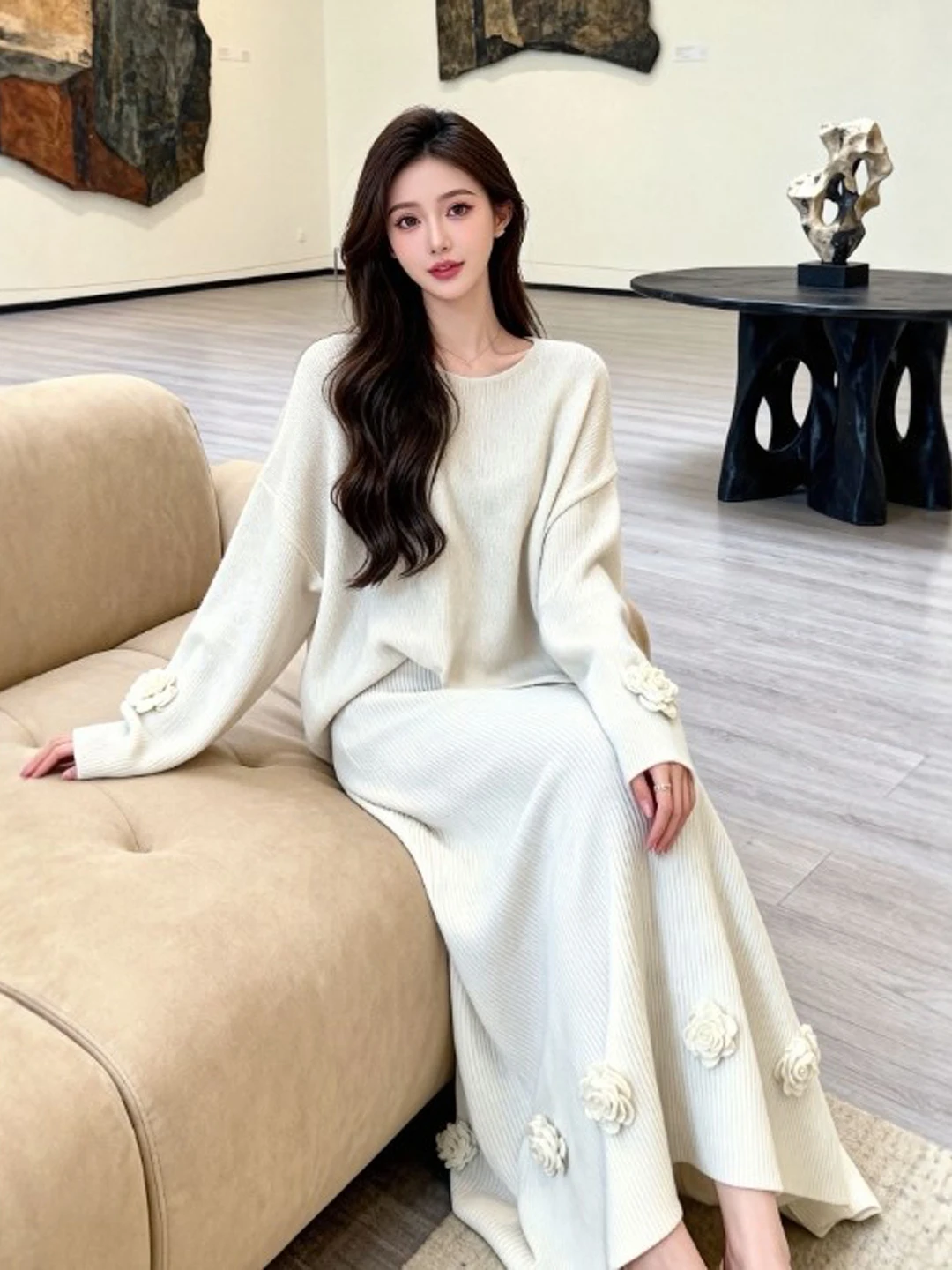 French Style Knitted Sweater And Skirt Two-Piece Set Comfortable Long Sleeve round Neck Spring Fashion for Young Women
French Style Knitted Sweater And Skirt Two-Piece Set Comfortable Long Sleeve round Neck Spring Fashion for Young Women