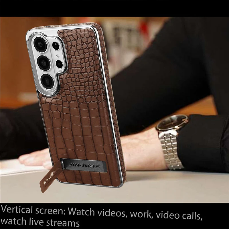 High Quality Leather Electroplate Phone Case,for Samsung Galaxy S23 S24 S25 S26 Ultra S24 S25 Plus Bracket Magnetic Cover
High Quality Leather Electroplate Phone Case,for Samsung Galaxy S23 S24 S25 S26 Ultra S24 S25 Plus Bracket Magnetic Cover