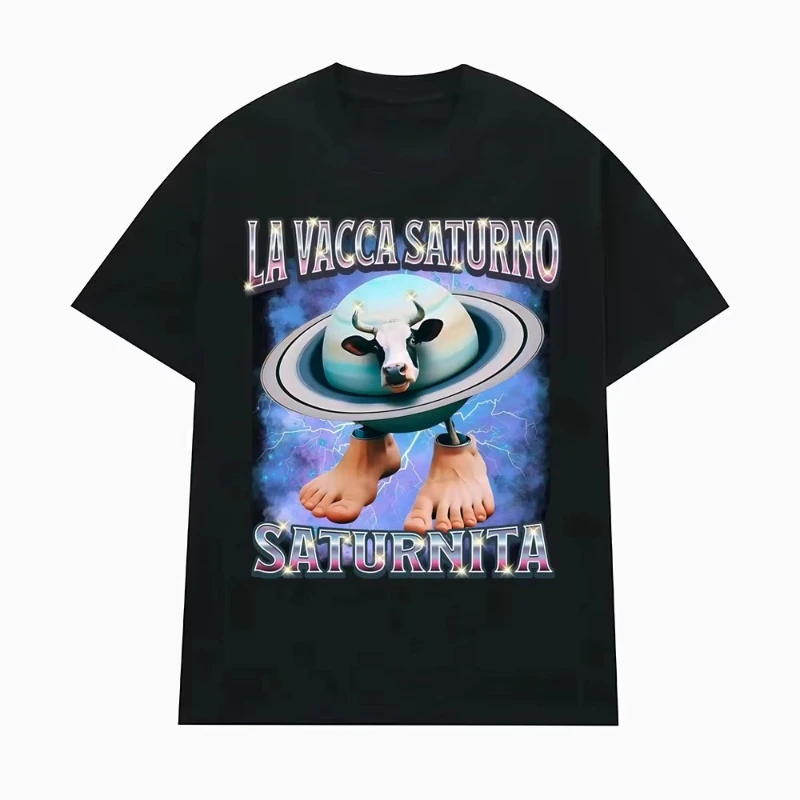 La Vacca Saturno Saturnita Funny Cow Meme T Shirts for Men Women Harajuku Hip HopHumor T-shirt Summer Tops EU Size Loose T Shirt
La Vacca Saturno Saturnita Funny Cow Meme T Shirts for Men Women Harajuku Hip HopHumor T-shirt Summer Tops EU Size Loose T Shirt