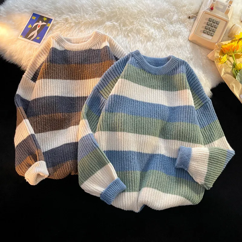 Soft Warm Pull 2023 New Autumn Winter Striped Sweater Men Fashion Knit Pullovers High End Mens Loose Sweaters B109
Soft Warm Pull 2023 New Autumn Winter Striped Sweater Men Fashion Knit Pullovers High End Mens Loose Sweaters B109