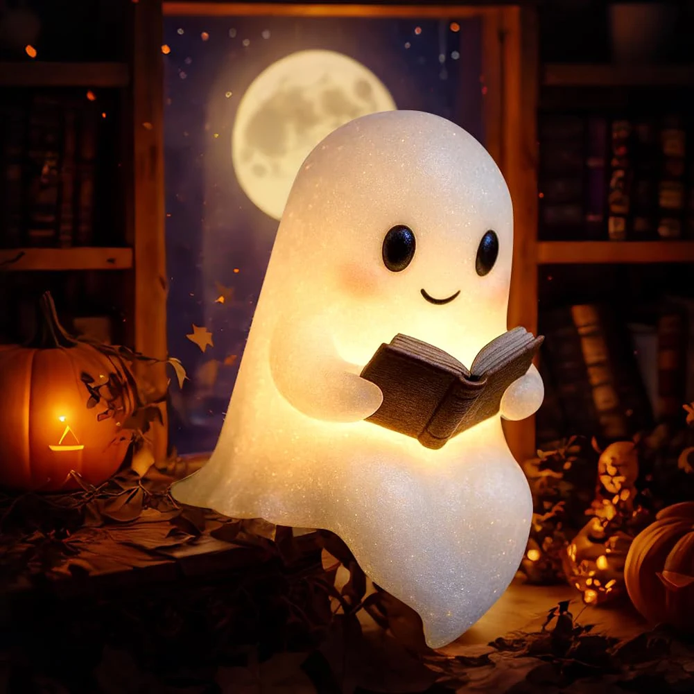 Cute Ghost Reading Book Lamp Halloween Ghost Night Light Ghost Reading Night Light for Readers & Book Lovers
Cute Ghost Reading Book Lamp Halloween Ghost Night Light Ghost Reading Night Light for Readers & Book Lovers
