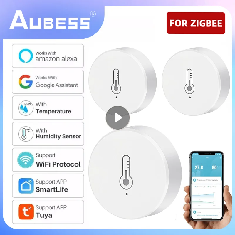 Tuya ZigBee 3.0 Smart Temperature And Humidity Sensor Tuya Smart Life App Remote Control Work With Alexa Google Home Assistant
Tuya ZigBee 3.0 Smart Temperature And Humidity Sensor Tuya Smart Life App Remote Control Work With Alexa Google Home Assistant