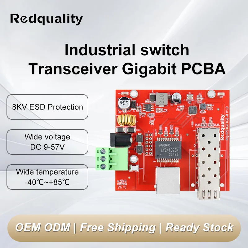 Industrial Gigabit Media Converter PCBA Switch 10/100/1000Mbps RJ45 to SFP 20KM 1x9 Module SC Port for CCTV Network Transmission
Industrial Gigabit Media Converter PCBA Switch 10/100/1000Mbps RJ45 to SFP 20KM 1x9 Module SC Port for CCTV Network Transmission