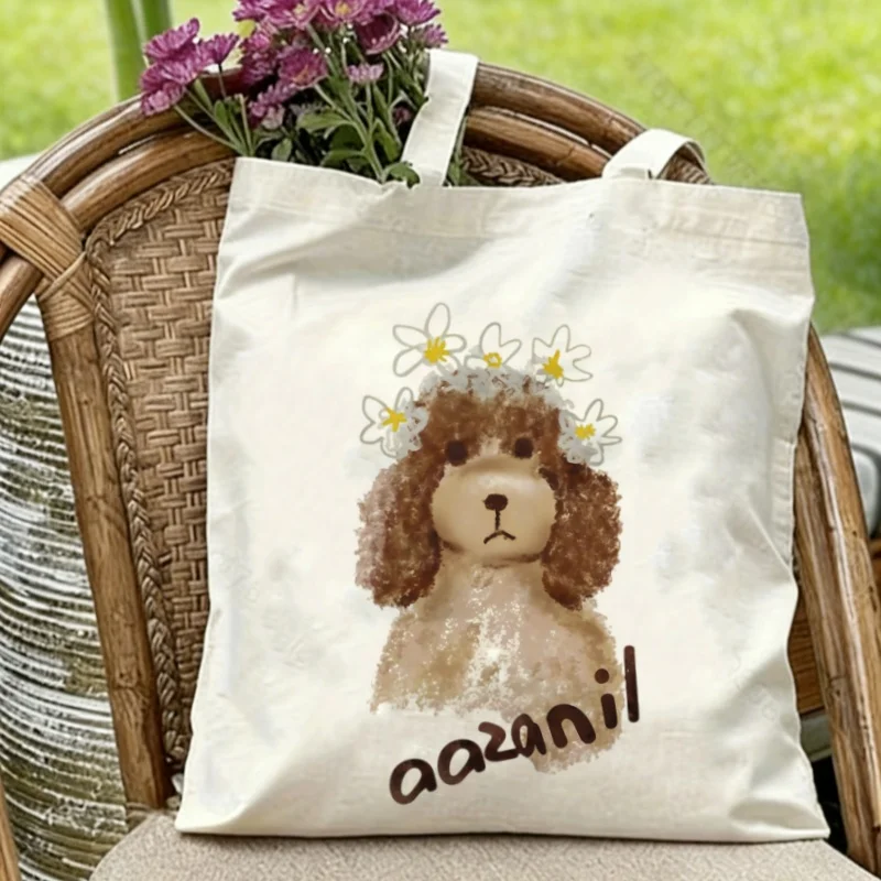 1PC Watercolor Poodle with Flower Crown “aazanil” Print Eco-friendly Canvas Shoulder Bag
1PC Watercolor Poodle with Flower Crown “aazanil” Print Eco-friendly Canvas Shoulder Bag