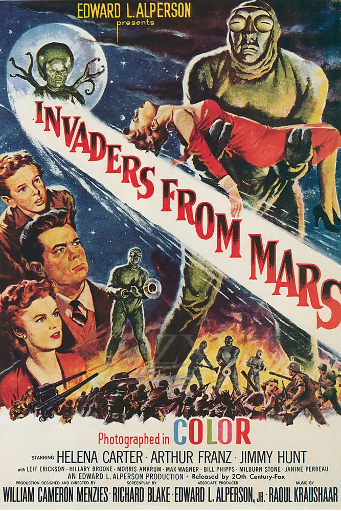 Винтажный художественный плакат Invaders от Mars с научной фантастикой и фантастической научной фантастикой
Винтажный художественный плакат Invaders от Mars с научной фантастикой и фантастической научной фантастикой