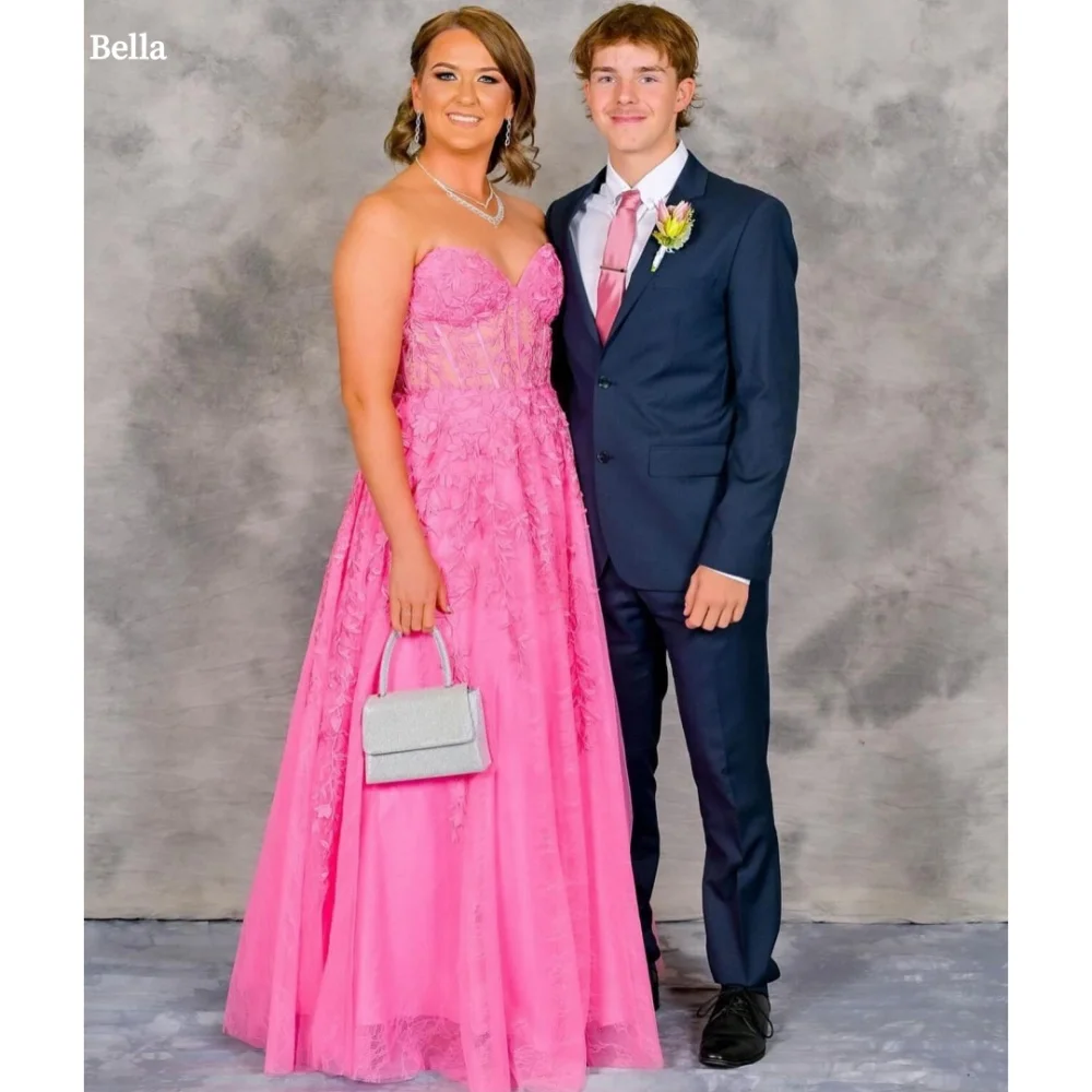 Bella Customize Pink 3D Flowers Strapless robes de soirée Sleeveless Mesh Fabric Prom Dresses Floor-Length Wedding Dress 2025
Bella Customize Pink 3D Flowers Strapless robes de soirée Sleeveless Mesh Fabric Prom Dresses Floor-Length Wedding Dress 2025