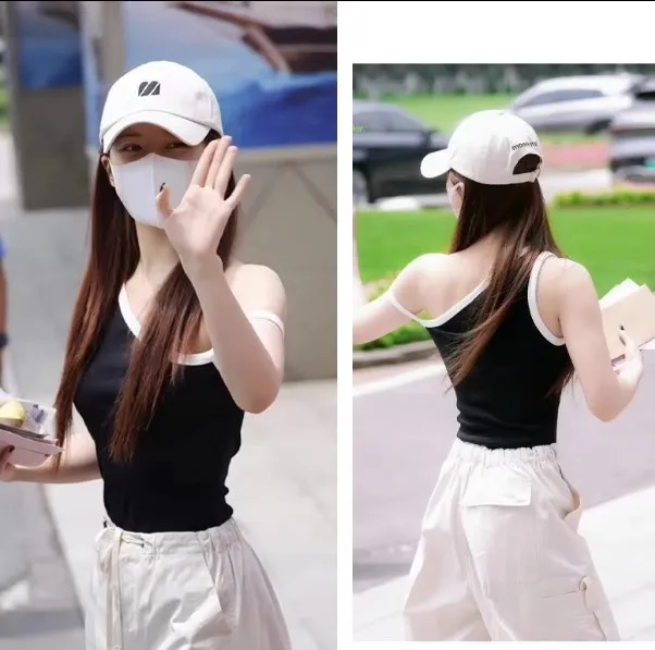 Black Short Shoulder Bared Side Collar Women's Vest EXJR Commute Style Casual Wear Drawstring Crop Top with Long Trousers
Black Short Shoulder Bared Side Collar Women's Vest EXJR Commute Style Casual Wear Drawstring Crop Top with Long Trousers