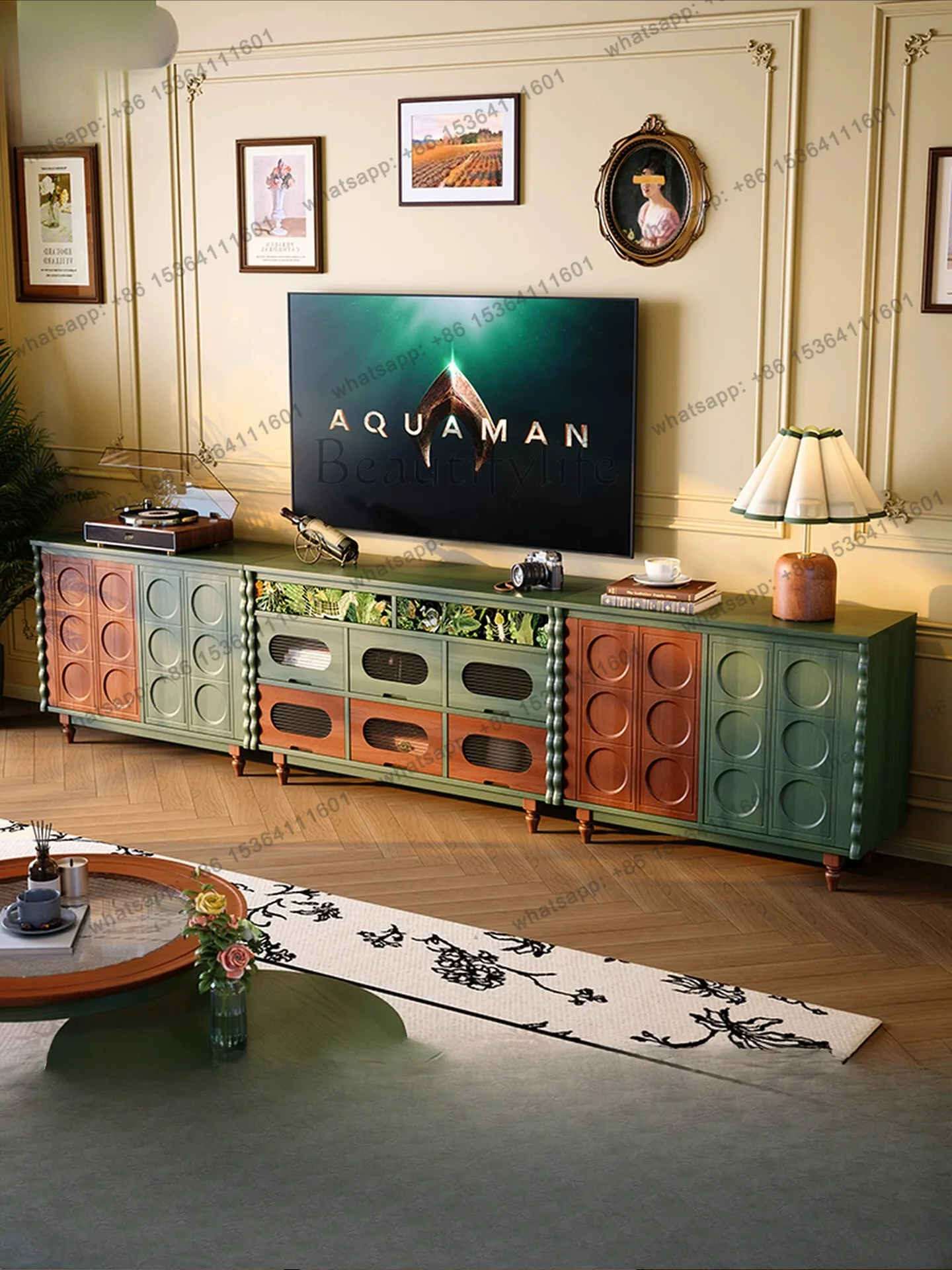French retro TV cabinet living room ash wood solid wood floor-to-ceiling antique chest combination
French retro TV cabinet living room ash wood solid wood floor-to-ceiling antique chest combination