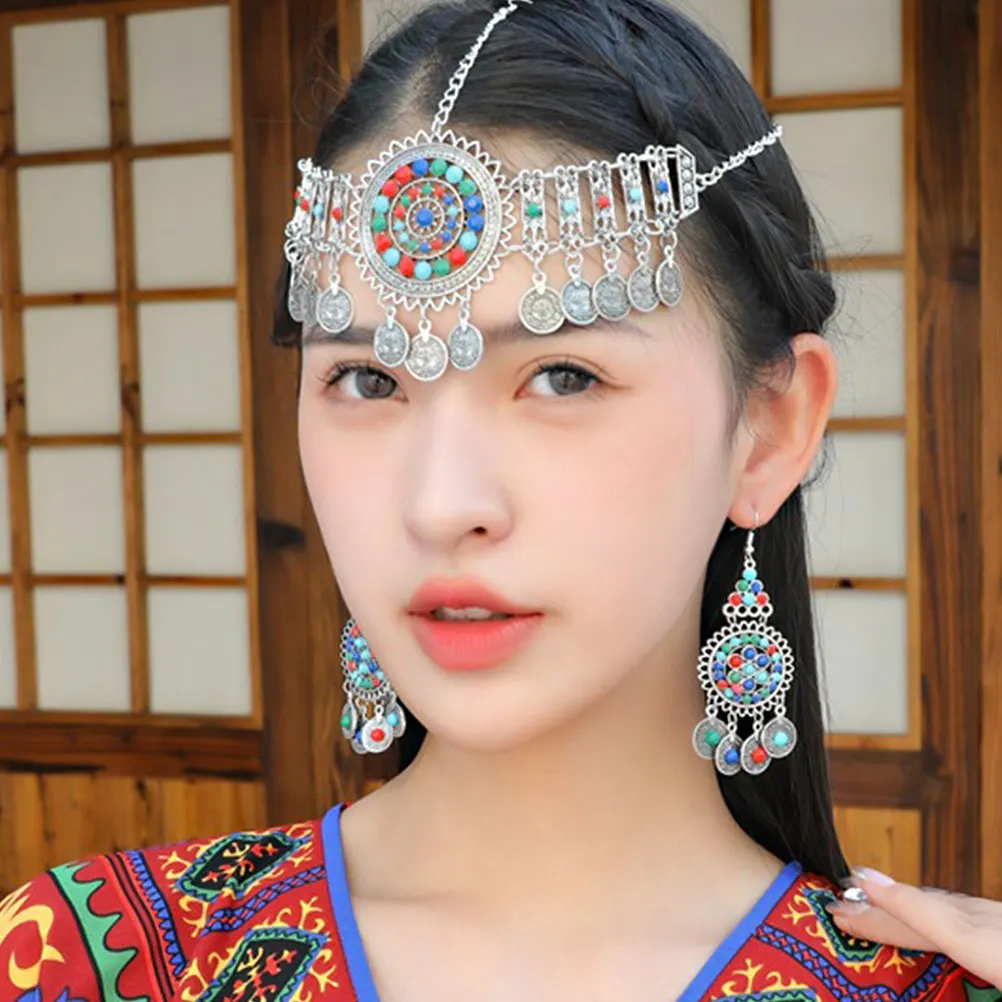 1Set Retro Hair Accessories for Women Ethnic Jewelry Set Metal Chain Headpieces Dangling Earrings Statement Vintage Party Wear
1Set Retro Hair Accessories for Women Ethnic Jewelry Set Metal Chain Headpieces Dangling Earrings Statement Vintage Party Wear