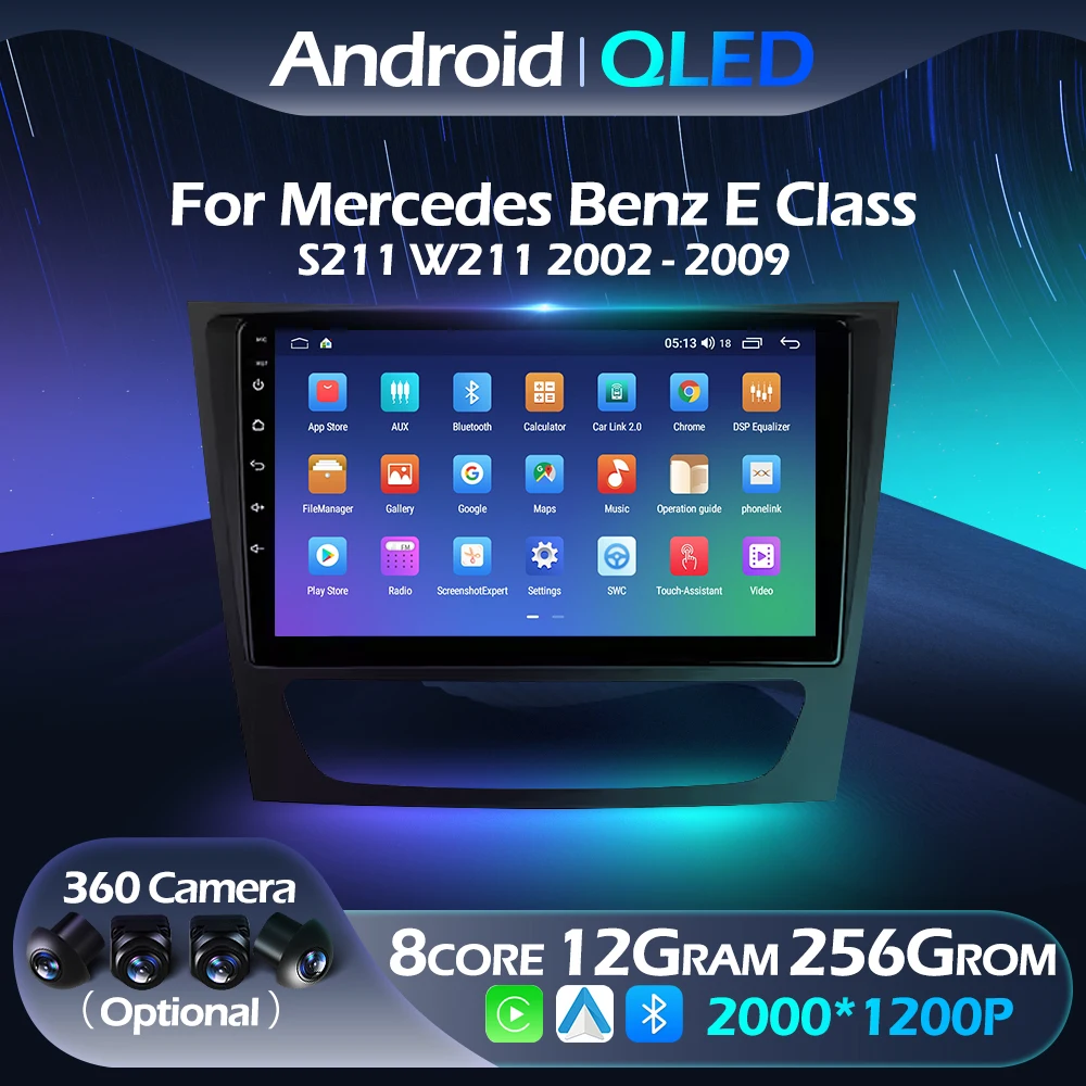 For Mercedes Benz E Class S211 W211 2002 - 2009 Car Radio Multimedia Navigation Player Carplay Android Auto QLED 4G WIFI DSP BT
For Mercedes Benz E Class S211 W211 2002 - 2009 Car Radio Multimedia Navigation Player Carplay Android Auto QLED 4G WIFI DSP BT