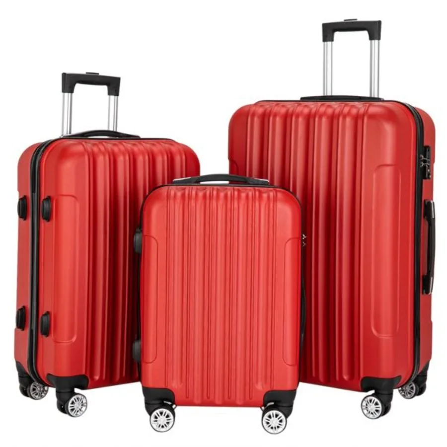 Traveling storage suitcase set for multifunctional use, large capacity, red polyester fabric with durable zippers and smooth-ro
Traveling storage suitcase set for multifunctional use, large capacity, red polyester fabric with durable zippers and smooth-ro