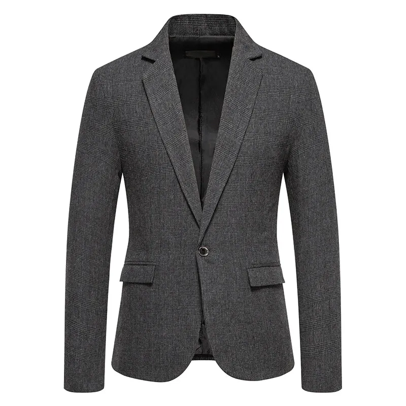 Vintage Casual Blazers for Man Dark Grey One Button Straight Outerwear Retro Plaid Tweed Suit Jackets Cowboy Coats Male
Vintage Casual Blazers for Man Dark Grey One Button Straight Outerwear Retro Plaid Tweed Suit Jackets Cowboy Coats Male