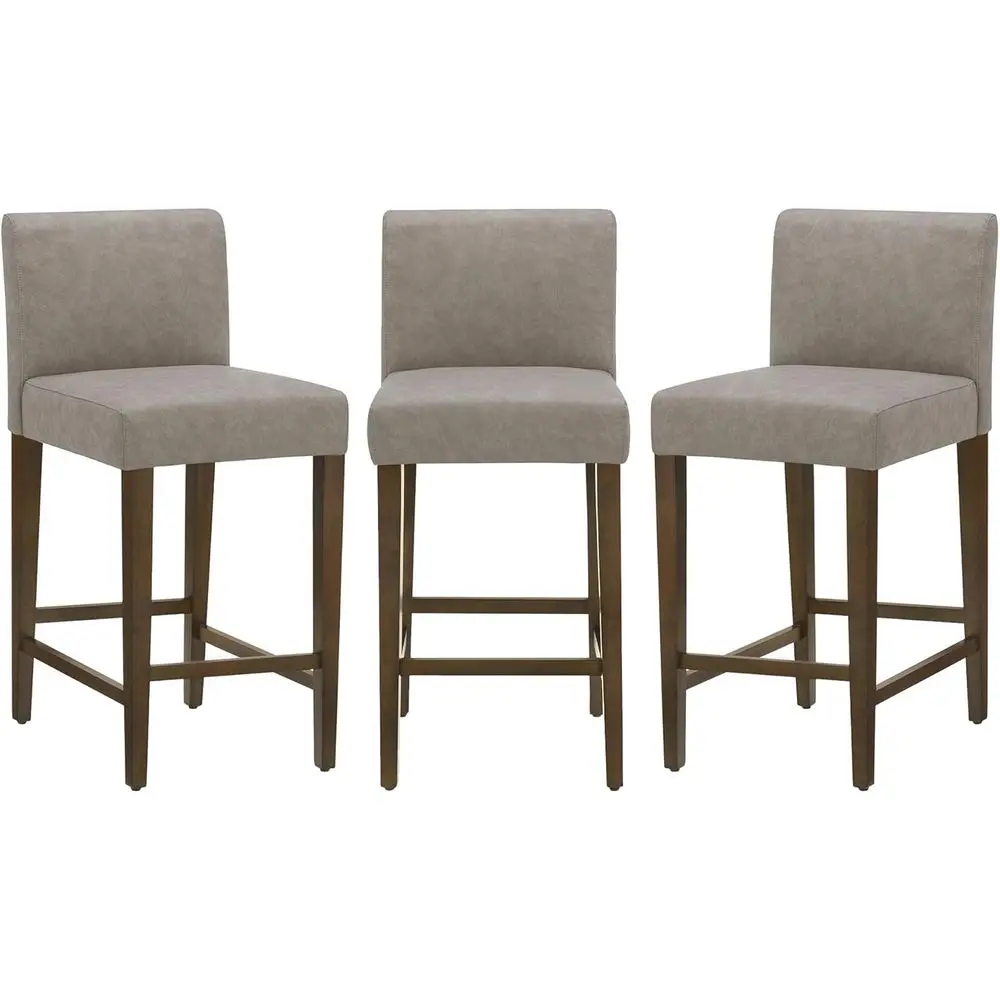 Set of 3, 27 High Upholstered Counter Stools in Stone Grey PU Leather
Set of 3, 27 High Upholstered Counter Stools in Stone Grey PU Leather