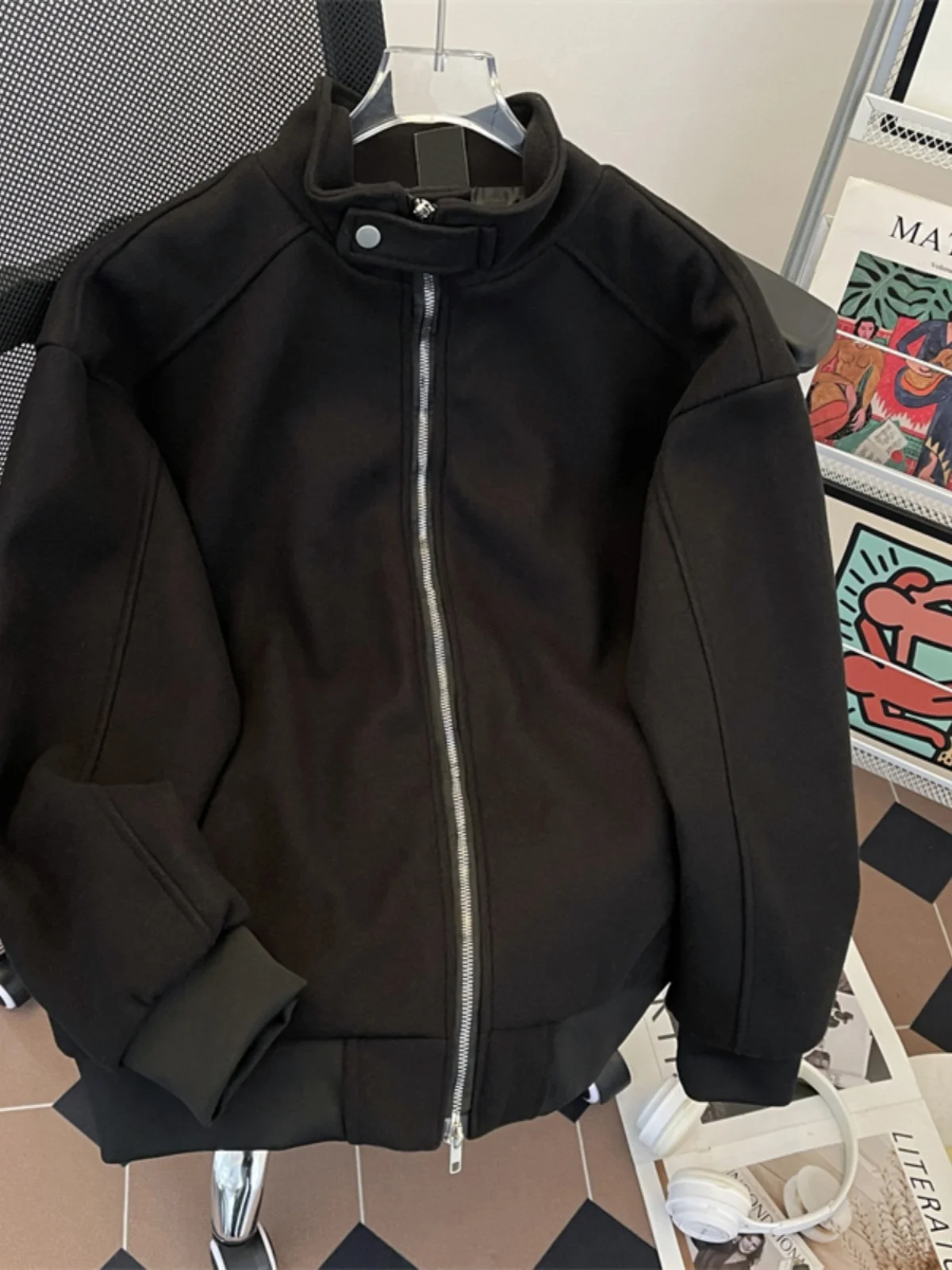 Оверсайз-куртка-свитшот в американском стиле с молнией, свободного кроя, для мужчин и женщин, весна-осень, верхняя одежда
Оверсайз-куртка-свитшот в американском стиле с молнией, свободного кроя, для мужчин и женщин, весна-осень, верхняя одежда