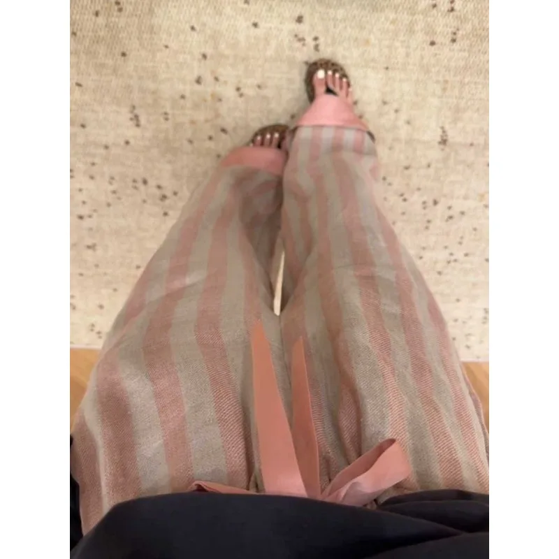 Women's Striped Wide-Leg Pants Elastic Waist Casual Trousers for Daily
Women's Striped Wide-Leg Pants Elastic Waist Casual Trousers for Daily