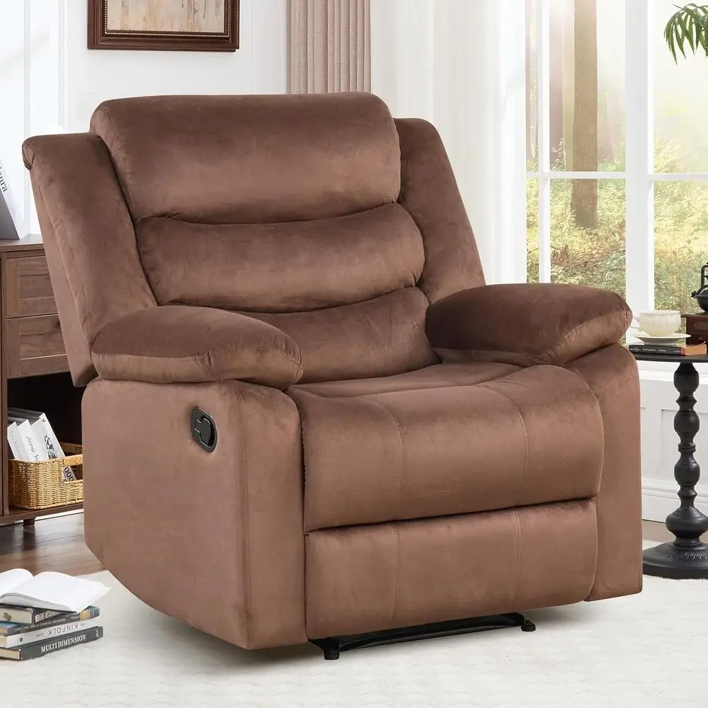 Adults' Upholstered Fabric Recliner Chair with Padded Arms and Back, Manual Sofa for Living Room and Bedroom, Brown
Adults' Upholstered Fabric Recliner Chair with Padded Arms and Back, Manual Sofa for Living Room and Bedroom, Brown