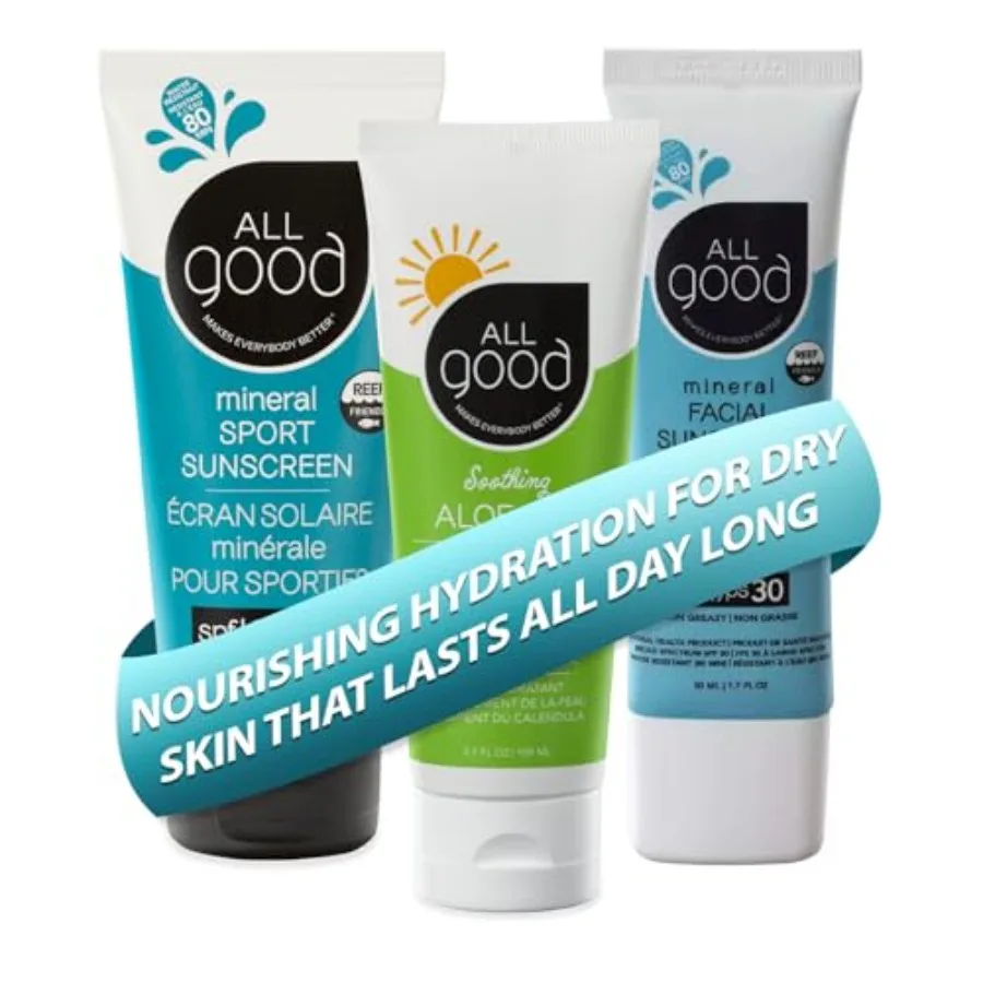 Sport Mineral Sunscreen, Aloe Gel Facial Sunscreen Bundle - UVA/UVB Broad Spectrum SPF 30+, Water Resistant - Includes 2 SPF 30
Sport Mineral Sunscreen, Aloe Gel Facial Sunscreen Bundle - UVA/UVB Broad Spectrum SPF 30+, Water Resistant - Includes 2 SPF 30