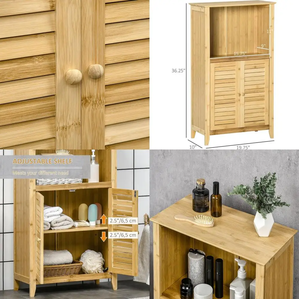 Натуральный бамбуковый шкаф для хранения с многоярусными полками для организации пространства в ванной и гостиной
Натуральный бамбуковый шкаф для хранения с многоярусными полками для организации пространства в ванной и гостиной