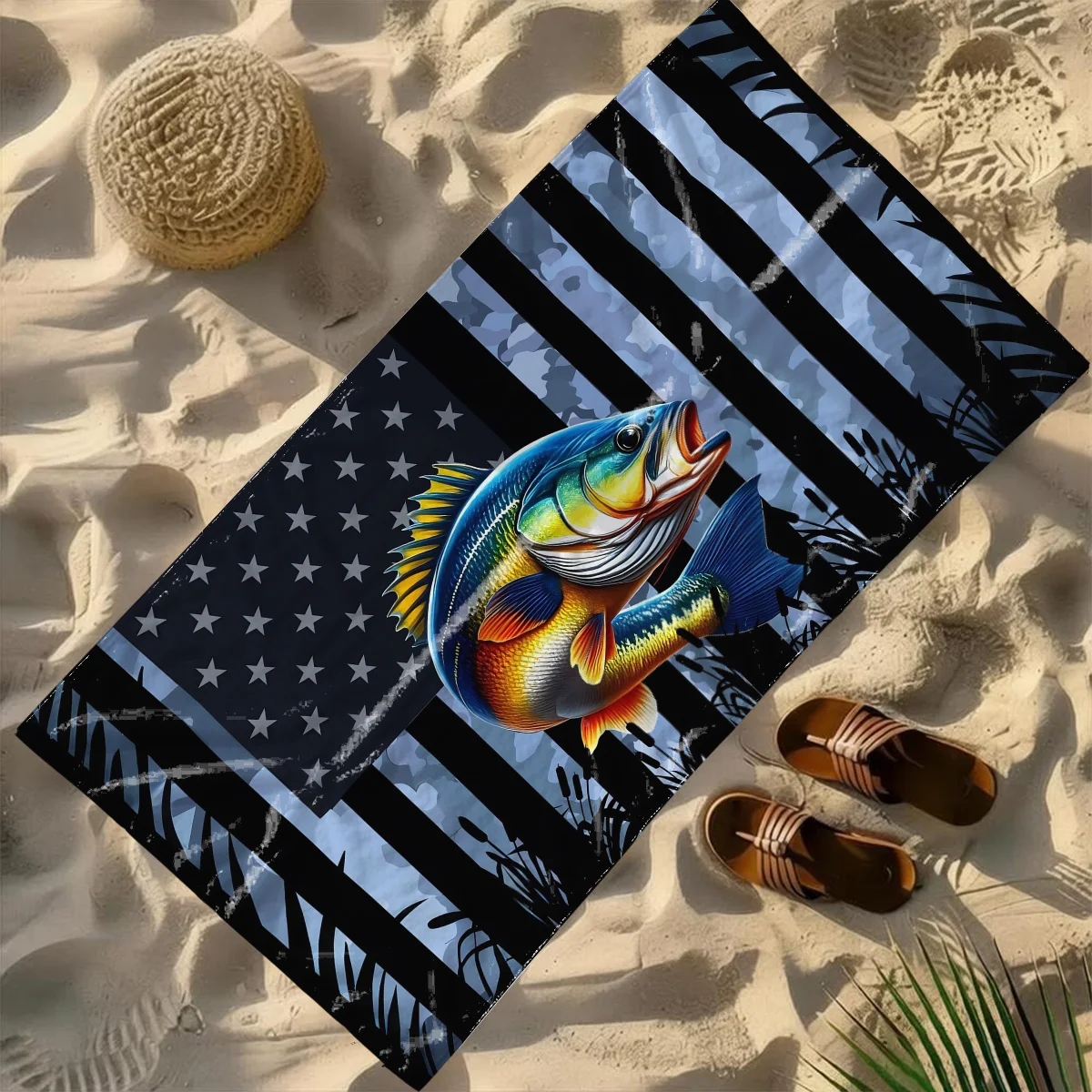 1pc Fish American Flag Towel-Oversized, Absorbent Microfiber, Quick Dry, Ideal for Travel, Swimming, Surfing Bath Towel
1pc Fish American Flag Towel-Oversized, Absorbent Microfiber, Quick Dry, Ideal for Travel, Swimming, Surfing Bath Towel