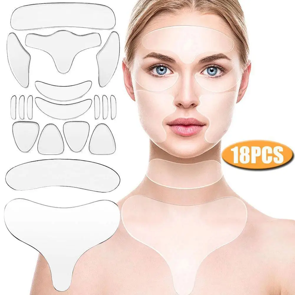 18/16/1pcs Silicone Wrinkle Removal Sticker Face Forehead Neck Eye Sticker Pads Anti Wrinkle Anti Aging Skin Face Lifting Patche
18/16/1pcs Silicone Wrinkle Removal Sticker Face Forehead Neck Eye Sticker Pads Anti Wrinkle Anti Aging Skin Face Lifting Patche