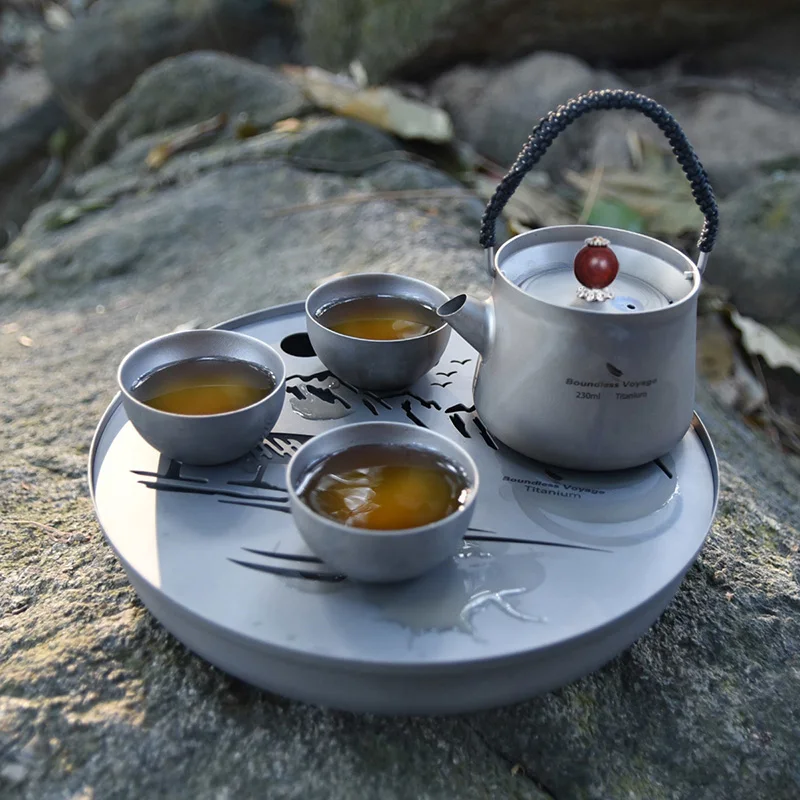 Boundless Voyage Titanium Kung Fu Tea Tray Kettle Cup Set Outdoor Camping Water storage Tray Portable Ultralight
Boundless Voyage Titanium Kung Fu Tea Tray Kettle Cup Set Outdoor Camping Water storage Tray Portable Ultralight