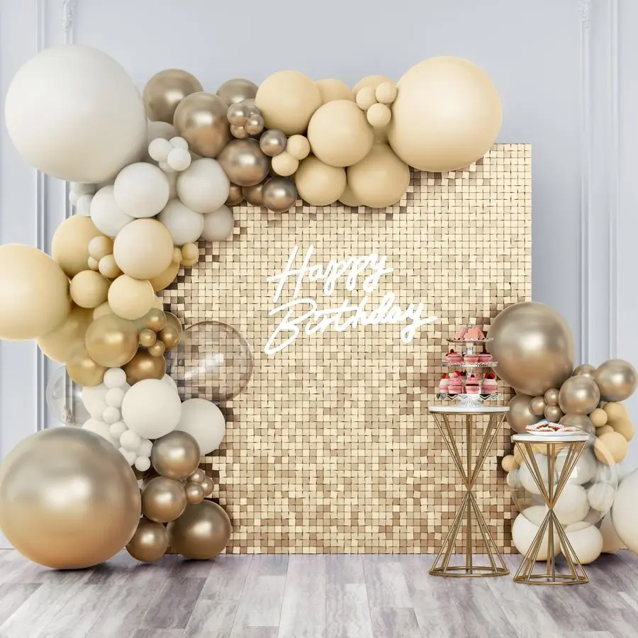 Wall Backdrop Champagne Gold Square Sequin Wall Panel Backdrop Decor for Wedding, Anniversary, Birthday, Party, 12 Panels
Wall Backdrop Champagne Gold Square Sequin Wall Panel Backdrop Decor for Wedding, Anniversary, Birthday, Party, 12 Panels
